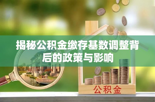 繁峙揭秘公积金缴存基数调整背后的政策与影响